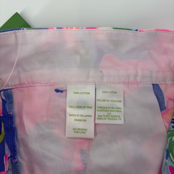 Lilly Pulitzer Chipper Short Beckon Pink Blue Jungle Utopia Size 6 Bermuda - Picture 10 of 14
